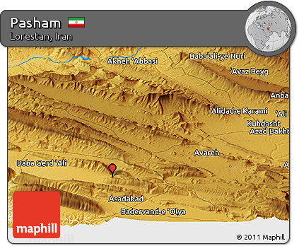 Physical Panoramic Map of Pasham