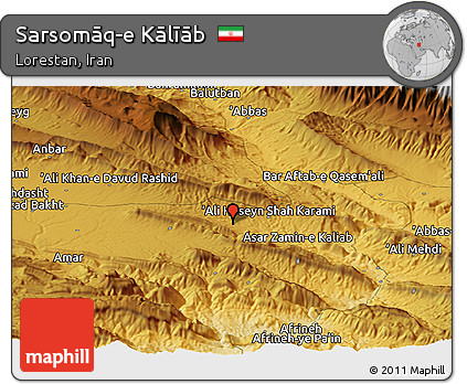 Physical Panoramic Map of Sarsomāq-e Kālīāb