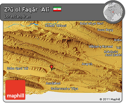 Physical Panoramic Map of Z̄ū Ol Faqār `Alī
