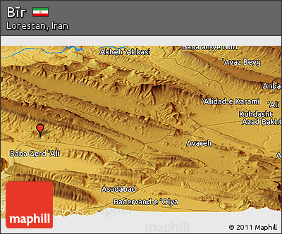 Physical Panoramic Map of Bīr
