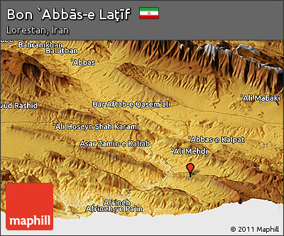 Physical Panoramic Map of Bon `Abbās-e Laţīf