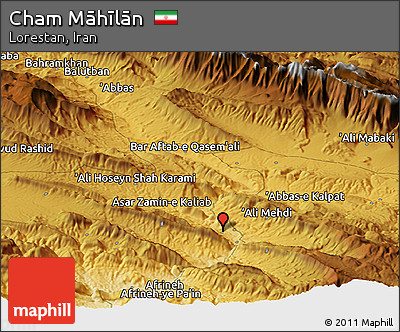 Physical Panoramic Map of Cham Māhīlān
