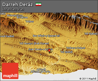 Physical Panoramic Map of Darreh Derāz