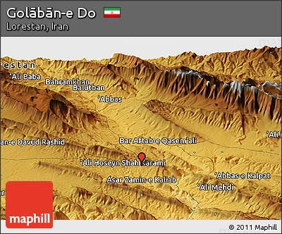 Physical Panoramic Map of Golābān-e Do