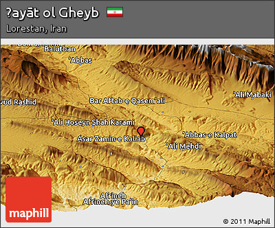 Physical Panoramic Map of Ḩayāt Ol Gheyb