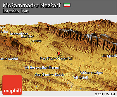 Physical Panoramic Map of Moḩammad-e Naz̧arī