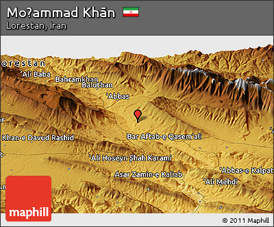 Physical Panoramic Map of Moḩammad Khān