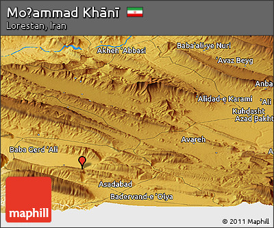 Physical Panoramic Map of Moḩammad Khānī