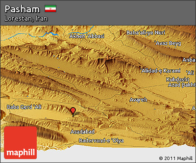 Physical Panoramic Map of Pasham