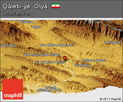Physical Panoramic Map of Qālebī-ye `Olyā