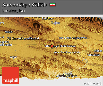 Physical Panoramic Map of Sarsomāq-e Kālīāb