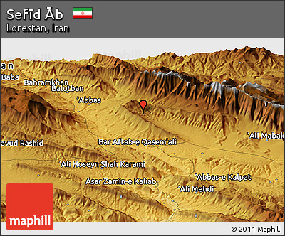 Physical Panoramic Map of Sefīd Āb