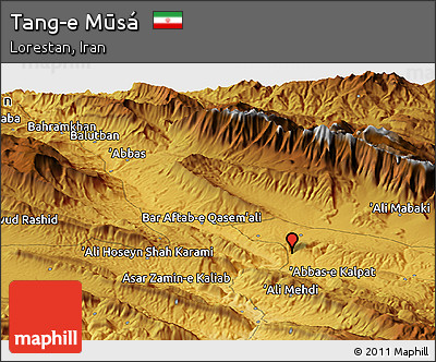 Physical Panoramic Map of Tang-e Mūsá