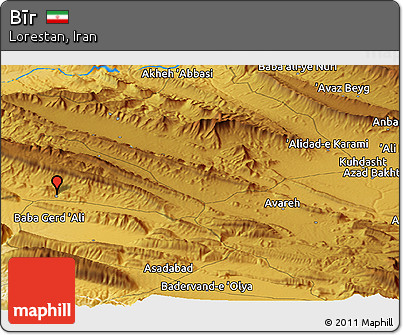 Physical Panoramic Map of Bīr