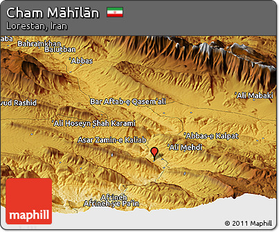 Physical Panoramic Map of Cham Māhīlān
