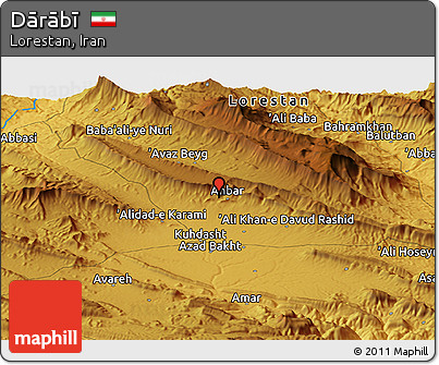 Physical Panoramic Map of Dārābī
