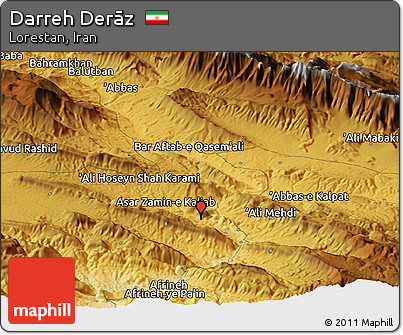 Physical Panoramic Map of Darreh Derāz