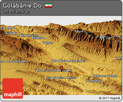 Physical Panoramic Map of Golābān-e Do