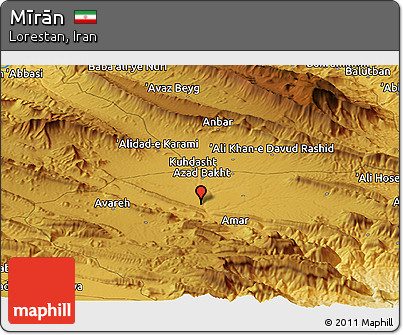 Physical Panoramic Map of Mīrān