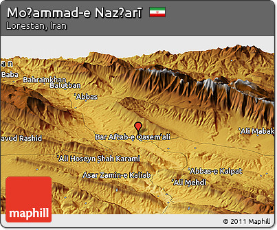 Physical Panoramic Map of Moḩammad-e Naz̧arī