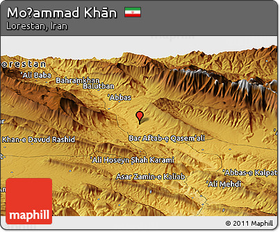 Physical Panoramic Map of Moḩammad Khān
