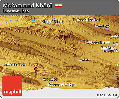 Physical Panoramic Map of Moḩammad Khānī