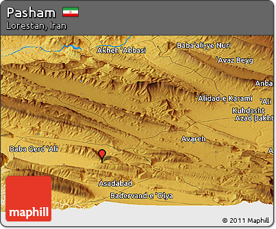 Physical Panoramic Map of Pasham