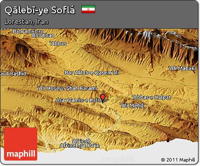 Physical Panoramic Map of Qālebī-ye Soflá