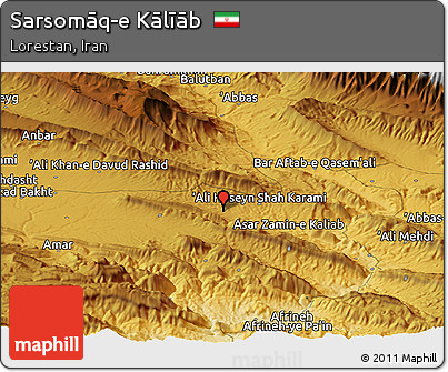 Physical Panoramic Map of Sarsomāq-e Kālīāb
