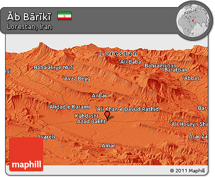 Political Panoramic Map of Āb Bārīkī