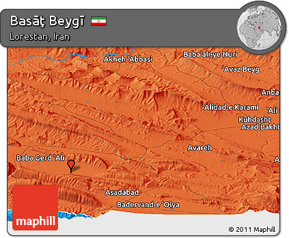 Political Panoramic Map of Basāţ Beygī