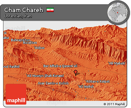 Political Panoramic Map of Cham Chareh