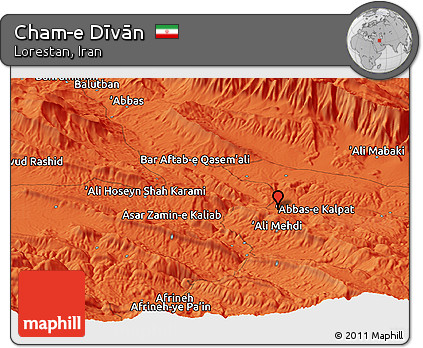 Political Panoramic Map of Cham-e Dīvān