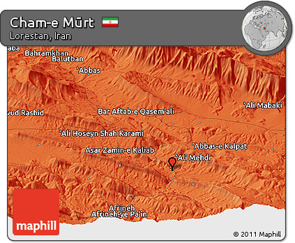 Political Panoramic Map of Cham-e Mūrt