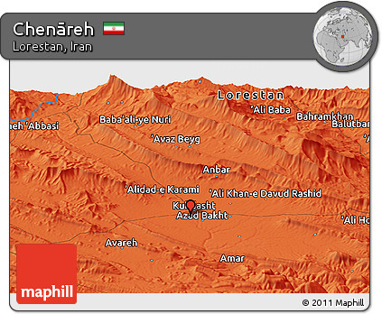 Political Panoramic Map of Chenāreh