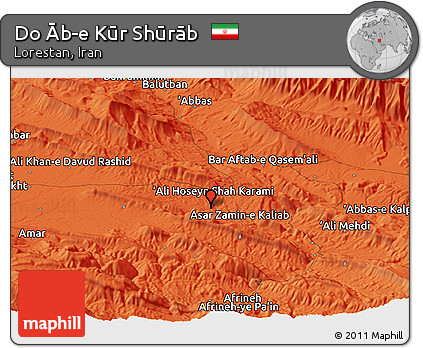 Political Panoramic Map of Do Āb-e Kūr Shūrāb