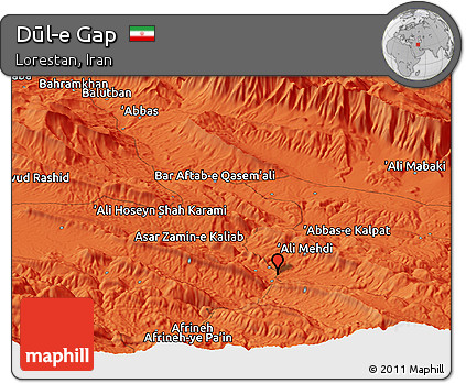 Political Panoramic Map of Dūl-e Gap