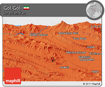 Political Panoramic Map of Gol Gol