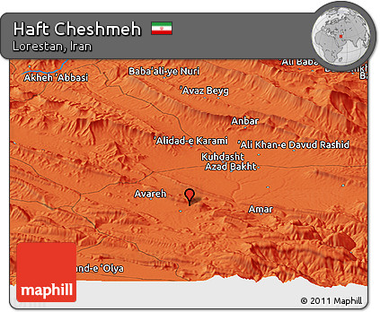 Political Panoramic Map of Haft Cheshmeh