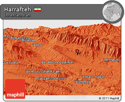 Political Panoramic Map of Harrafteh