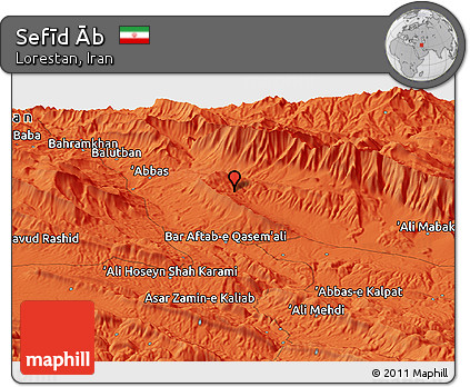 Political Panoramic Map of Sefīd Āb