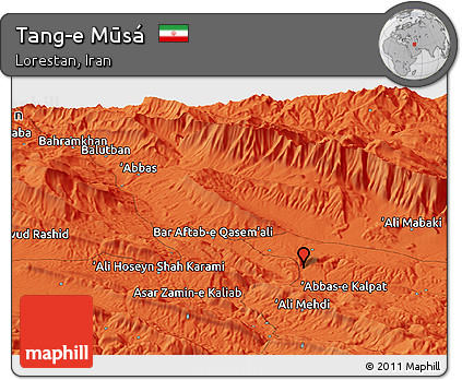 Political Panoramic Map of Tang-e Mūsá