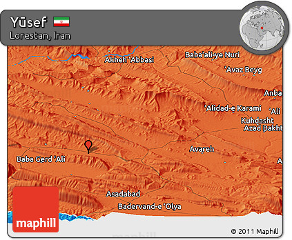Political Panoramic Map of Yūsef