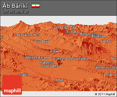 Political Panoramic Map of Āb Bārīkī