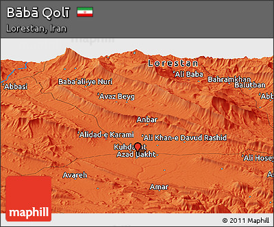 Political Panoramic Map of Bābā Qolī