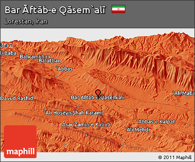 Political Panoramic Map of Bar Āftāb-e Qāsem`alī