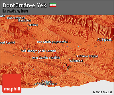 Political Panoramic Map of Bontūmān-e Yek