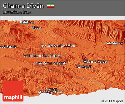 Political Panoramic Map of Cham-e Dīvān