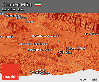 Political Panoramic Map of Cham-e Mūrt