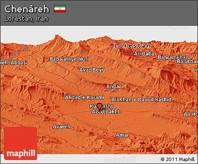 Political Panoramic Map of Chenāreh